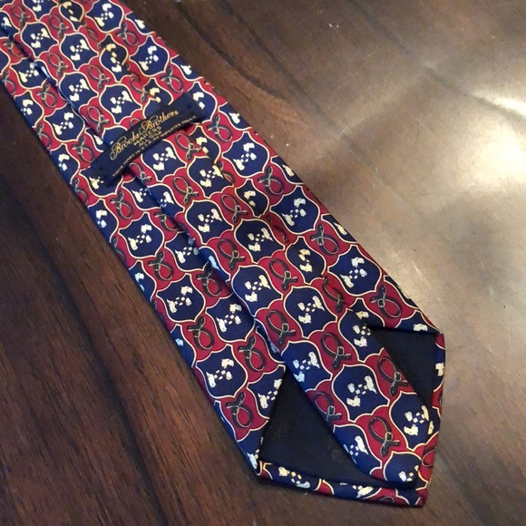 🐾Brooks Brothers Silk Scottish Terrior Dog equestrian print classic tie - Picture 4 of 6